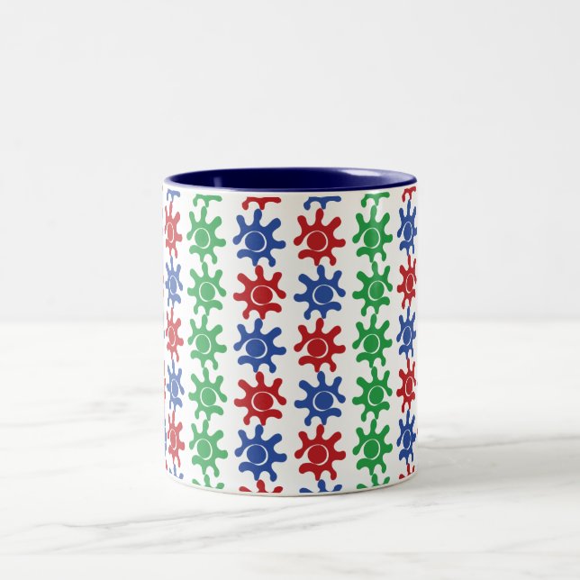 Café Em Dois Tons Caneca de Padrão Abstrato Ímpar (Centro)