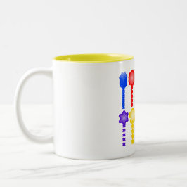 Café Em Dois Tons Caneca de Padrão de Flor Abstrata Vibrante