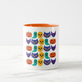 Café Em Dois Tons Caneca de Padrão de Halloween