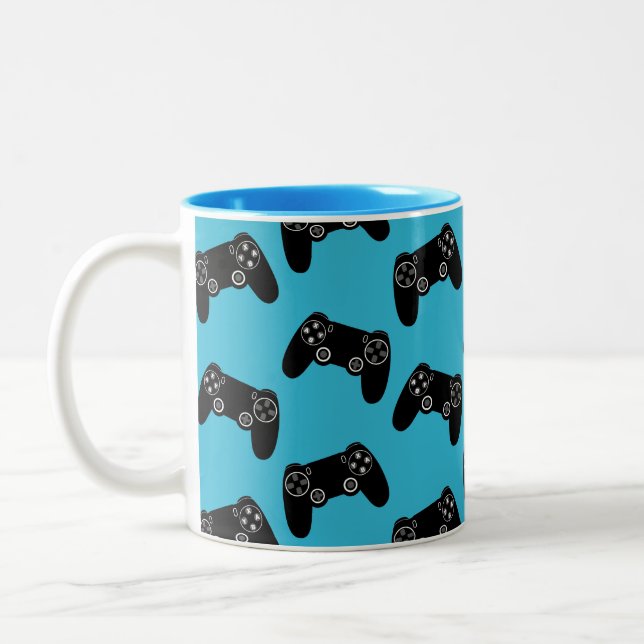Café Em Dois Tons Caneca de Padrão de Video Game Controle de Jogos C (Esquerda)