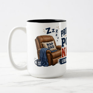 Café Em Dois Tons Caneca de Papai Engraçado Dorminhoco Profissional