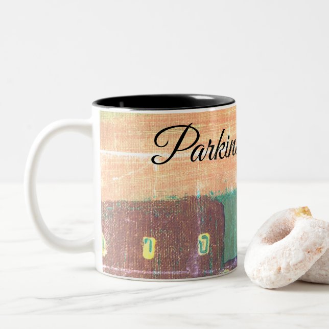 Café Em Dois Tons Caneca de Parkinson (Com Donut)