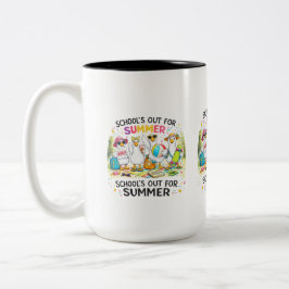 Café Em Dois Tons Caneca de Patos Férias de Verão | Professor Divert