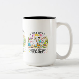 Café Em Dois Tons Caneca de Patos Férias de Verão Professor Divert