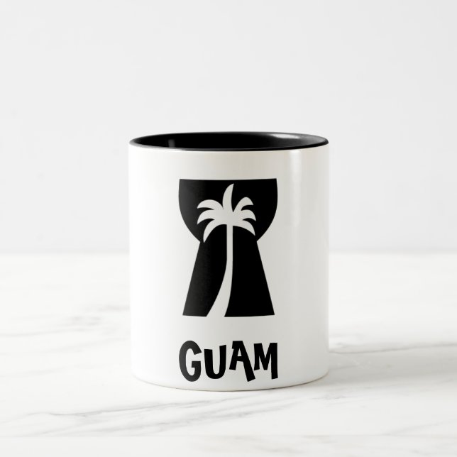 Café Em Dois Tons CANECA de pedra de Guam Latte (Centro)