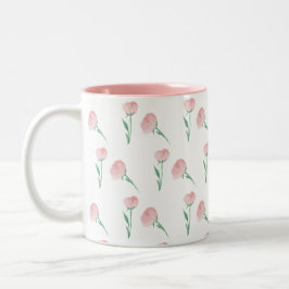 Café Em Dois Tons Caneca de Peônia Bonita e Elegante Presente para a