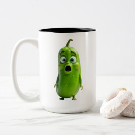 Café Em Dois Tons Caneca de Pepino Engraçado