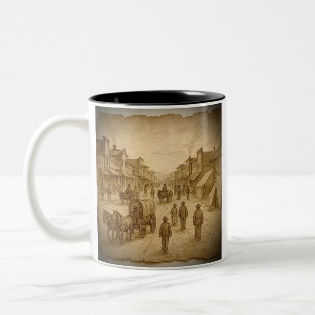 Café Em Dois Tons Caneca de Pergaminho no Estilo Ocidental (Esquerda)