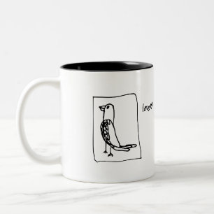Café Em Dois Tons caneca de periquito