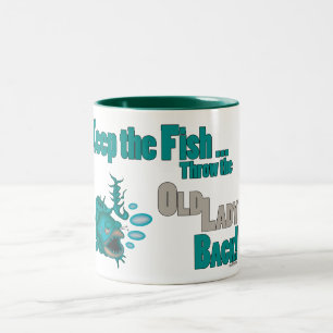 Café Em Dois Tons Caneca de Pesca Engraçada