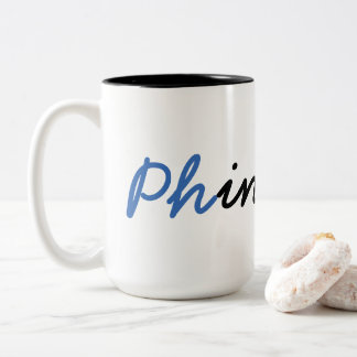 Café Em Dois Tons Caneca de Phinished do formando do PhD