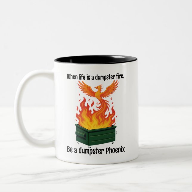 Café Em Dois Tons Caneca de Phoenix lixeira (Esquerda)