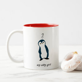 Café Em Dois Tons Caneca de Pinguim Confuso | Minha Garota Bobinha