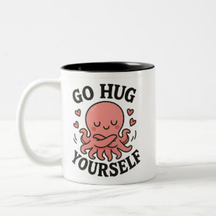 Café Em Dois Tons Caneca de polvo Abraço a si mesmo – Amor-próprio e