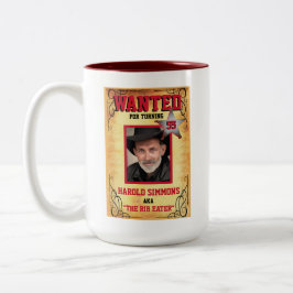 Café Em Dois Tons Caneca de Poster de Procurado Western