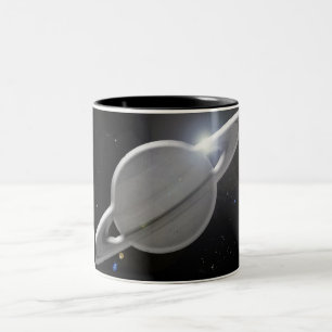 Café Em Dois Tons caneca de prata de Saturno