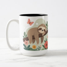 Caneca de Preguiça Engraçada com Cor Por Dentro
