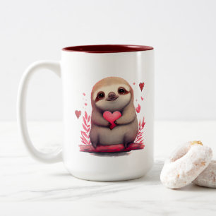 Café Em Dois Tons Caneca de Preguiça Fofa