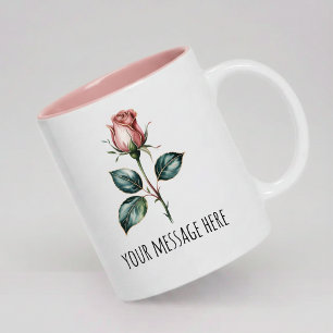 Café Em Dois Tons Caneca de Presente com Mensagem Personalizada Rosa