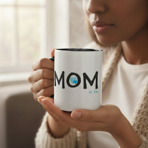 Café Em Dois Tons Caneca de Presente Coração Aninhado Azul Estabelec