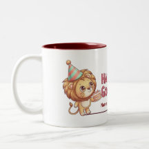 Caneca de Presente de Aniversário de Meninos Leão