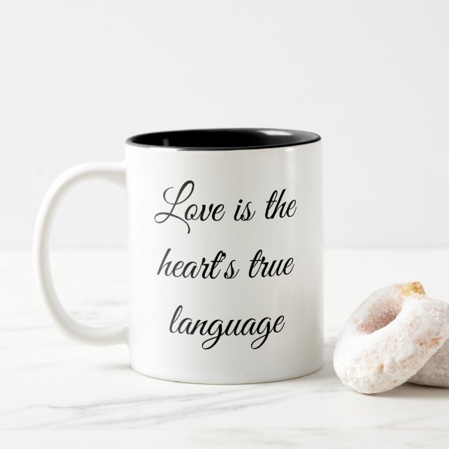 Café Em Dois Tons Caneca de presente do dia dos namorados (Com Donut)