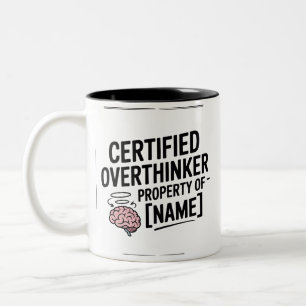 Café Em Dois Tons Caneca de Presente Engraçada Pensador Excessivo Ce