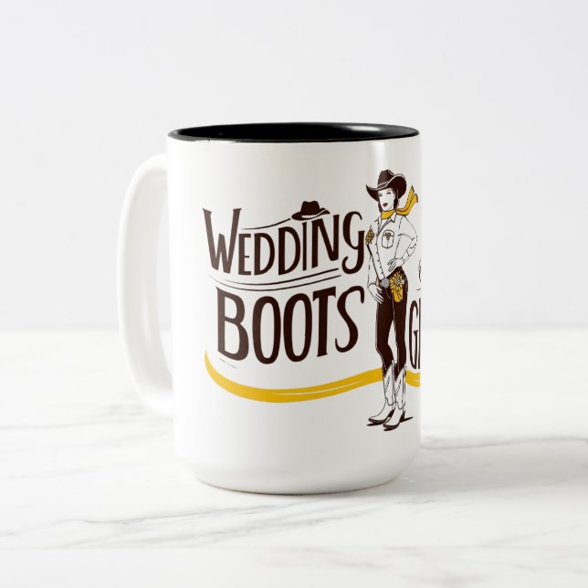 Café Em Dois Tons Caneca de presente para cortejo de noiva (Frente Esquerda)