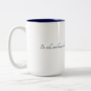 Café Em Dois Tons Caneca de Presente, Salmo 46:10, (Estilo 2)