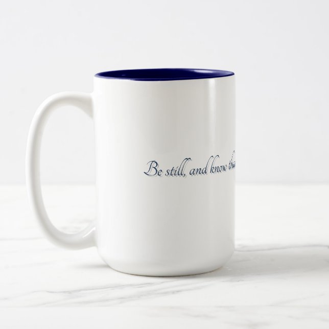 Café Em Dois Tons Caneca de Presente, Salmo 46:10, (Estilo 2) (Esquerda)