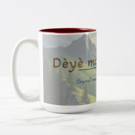 Café Em Dois Tons Caneca de Provérbio Haitiano – Dèyè Mòn Gen Mòn