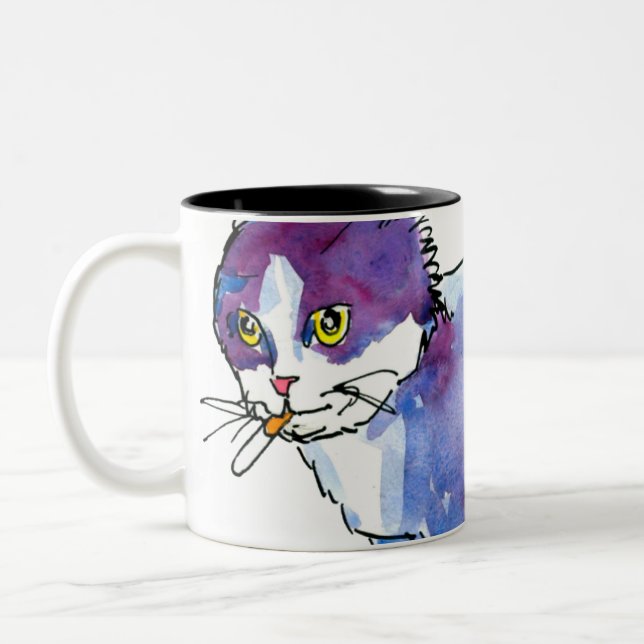 Café Em Dois Tons Caneca de Rabiscos Gigantes (Esquerda)