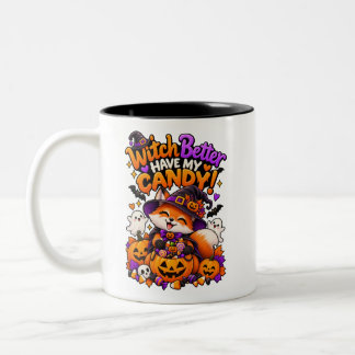 Café Em Dois Tons Caneca de Raposa Fofa de Halloween 'Bruxa Melhor T