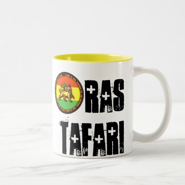 Café Em Dois Tons Caneca de Ras Tafari - amarelo (Direita)