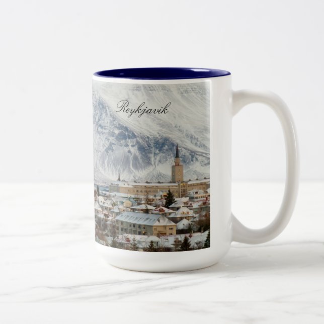 Café Em Dois Tons Caneca de Reykjavik Islândia (Direita)