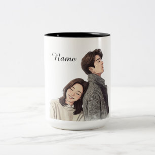 Café Em Dois Tons Caneca de Romance de K-Drama Goblin