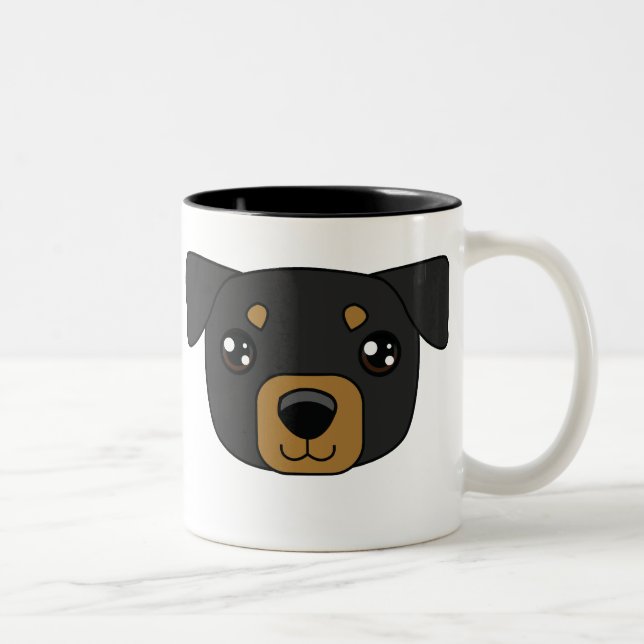 Café Em Dois Tons Caneca de Rottweiller (Direita)