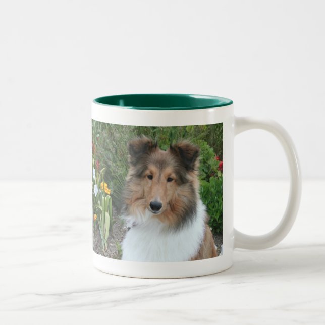Café Em Dois Tons Caneca de Sheltie do verão (Direita)
