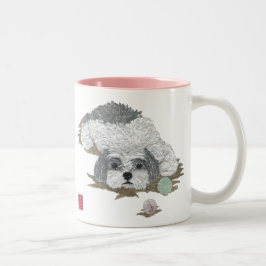 Café Em Dois Tons Caneca de Shih Tzu