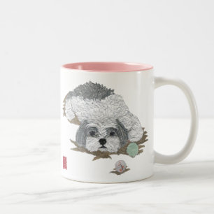 Café Em Dois Tons Caneca de Shih Tzu