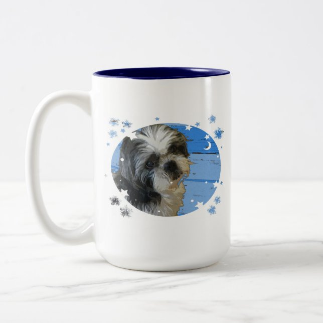 Café Em Dois Tons Caneca de Shih Tzu (Esquerda)