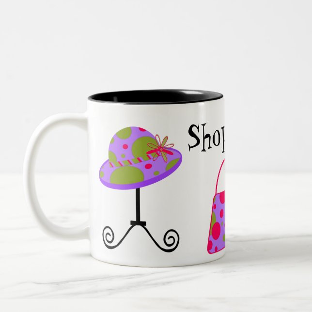 Café Em Dois Tons Caneca de Shopaholic divertida (Esquerda)