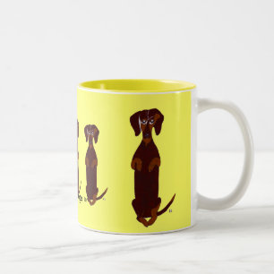 Café Em Dois Tons Caneca de Sidney do Dachshund