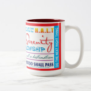 Café Em Dois Tons caneca de slogans de recuperação de 12 passos 25z-