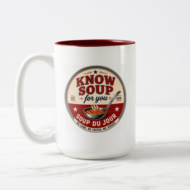 Café Em Dois Tons Caneca de Sopa KSFY (Esquerda)