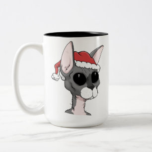 Café Em Dois Tons Caneca de Sphynx do Natal