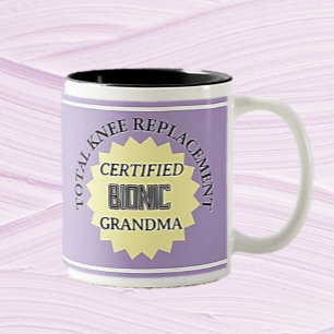 Café Em Dois Tons Caneca de substituição de joelho robótico divertid