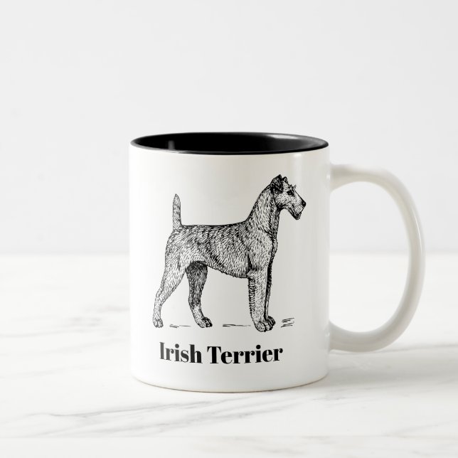 Café Em Dois Tons Caneca de Terrier irlandês (Direita)