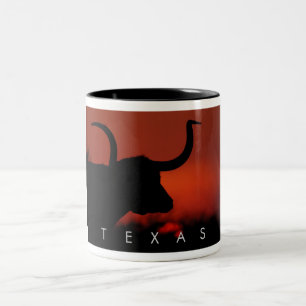 Café Em Dois Tons Caneca de Texas Longhorn