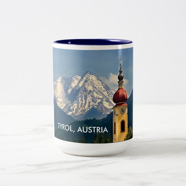 CAFÉ EM DOIS TONS CANECA DE TIROL   ÁUSTRIA COFFEE/TEA (Centro)